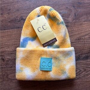 C.C Tie-Dye Knit Beanie Yellow and Blue